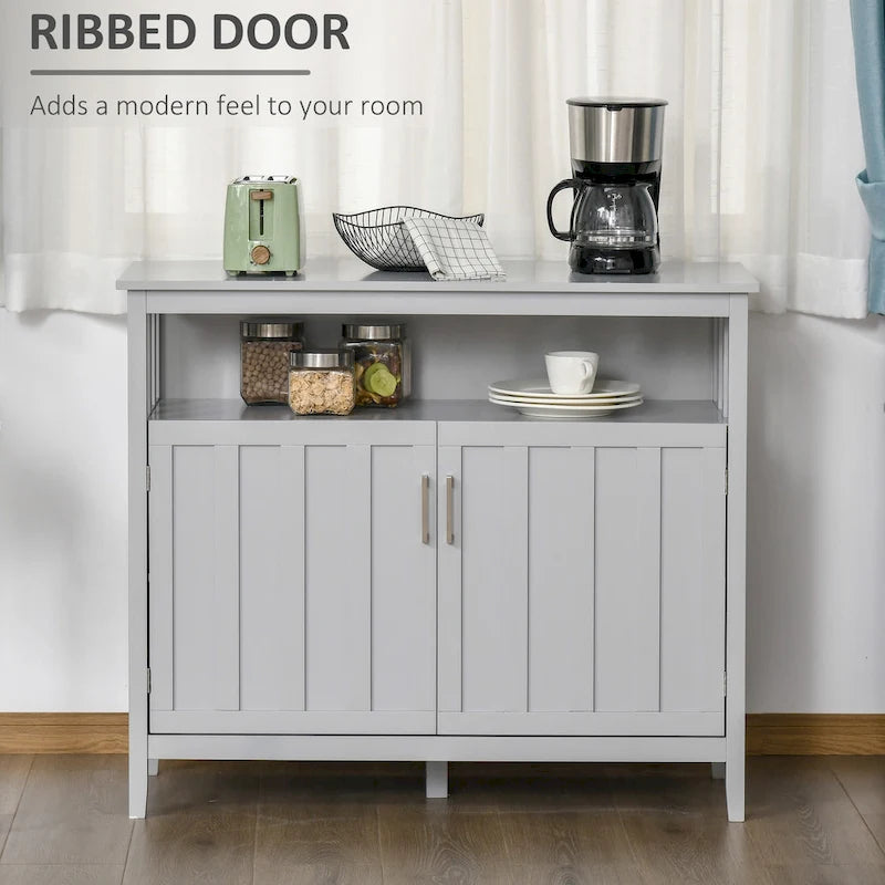 Credenza buffet con 2 ante, mobile contenitore da cucina con ripiani regolabili per cucina e sala da pranzo