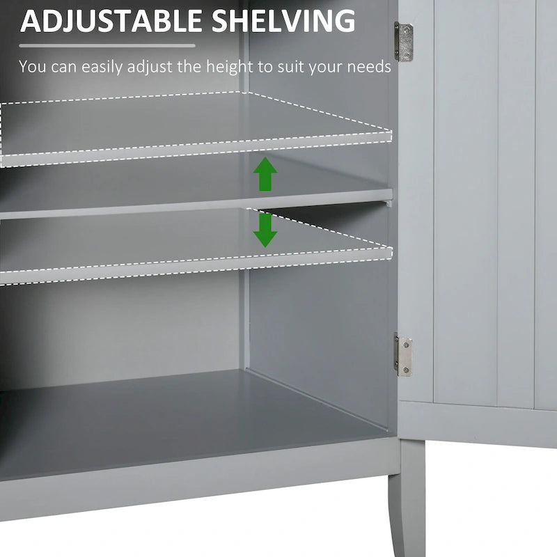 Credenza buffet con 2 ante, mobile contenitore da cucina con ripiani regolabili per cucina e sala da pranzo