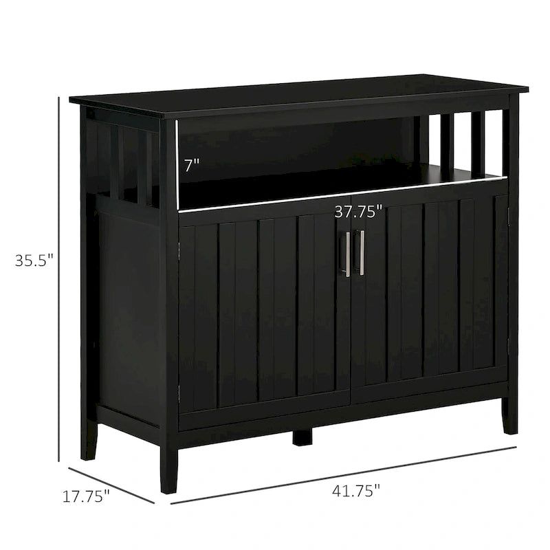 Credenza buffet con 2 ante, mobile contenitore da cucina con ripiani regolabili per cucina e sala da pranzo