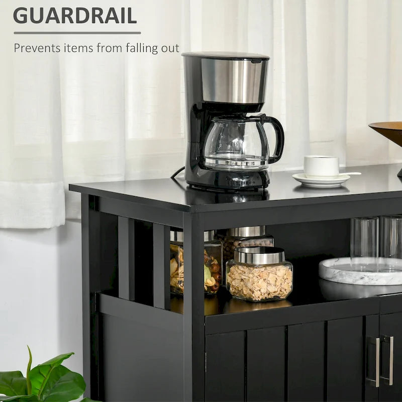 Credenza buffet con 2 ante, mobile contenitore da cucina con ripiani regolabili per cucina e sala da pranzo