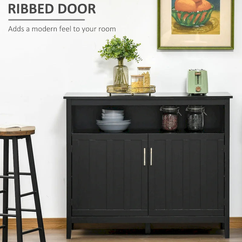 Credenza buffet con 2 ante, mobile contenitore da cucina con ripiani regolabili per cucina e sala da pranzo