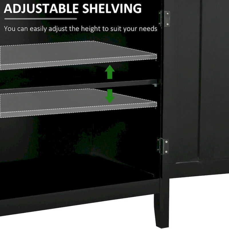 Credenza buffet con 2 ante, mobile contenitore da cucina con ripiani regolabili per cucina e sala da pranzo