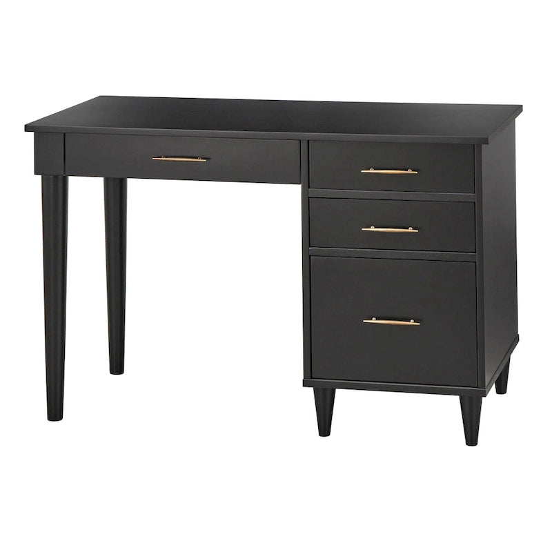 Schreibtisch fürs Homeoffice im Mid-Century-Stil mit Stauraumschubladen und Aktenablage