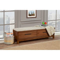 Upholstered Storage Bench with Button Tufted Seat and Dovetail Drawers