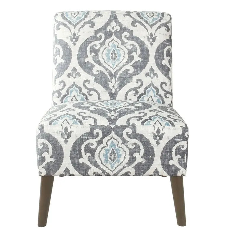 Modern Armless Dining Accent Chair with Tapered Wooden Legs