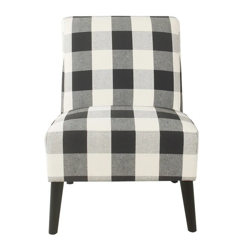 Modern Armless Dining Accent Chair with Tapered Wooden Legs