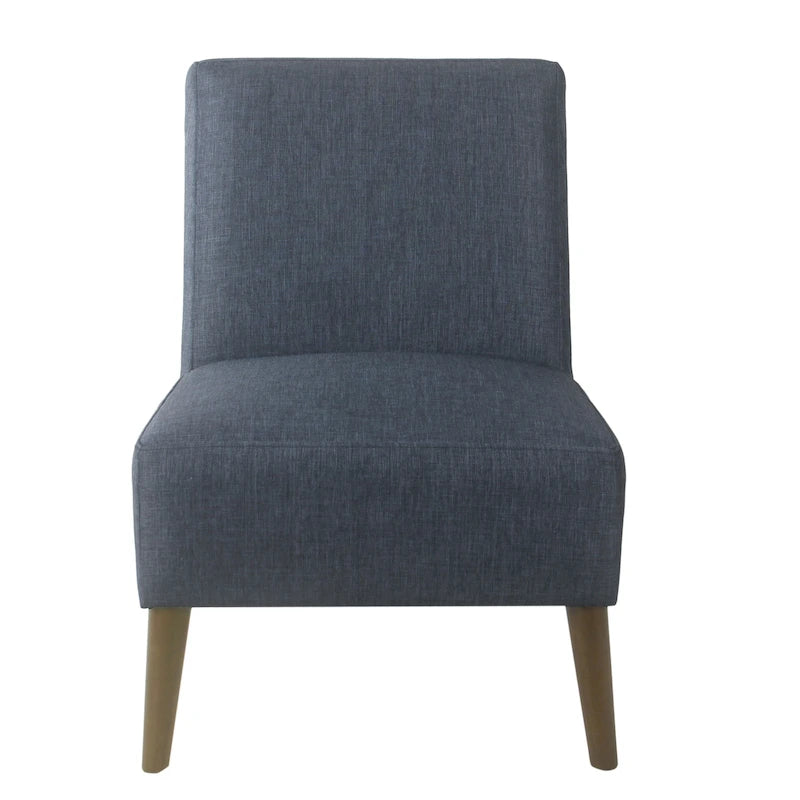 Modern Armless Dining Accent Chair with Tapered Wooden Legs