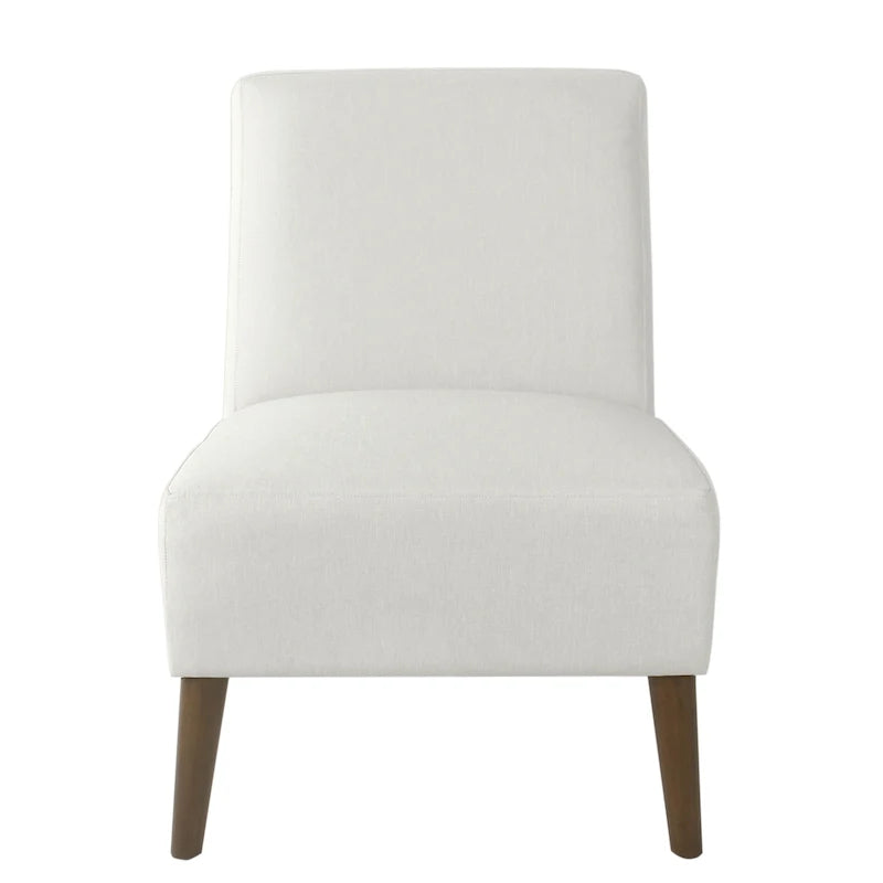 Modern Armless Dining Accent Chair with Tapered Wooden Legs