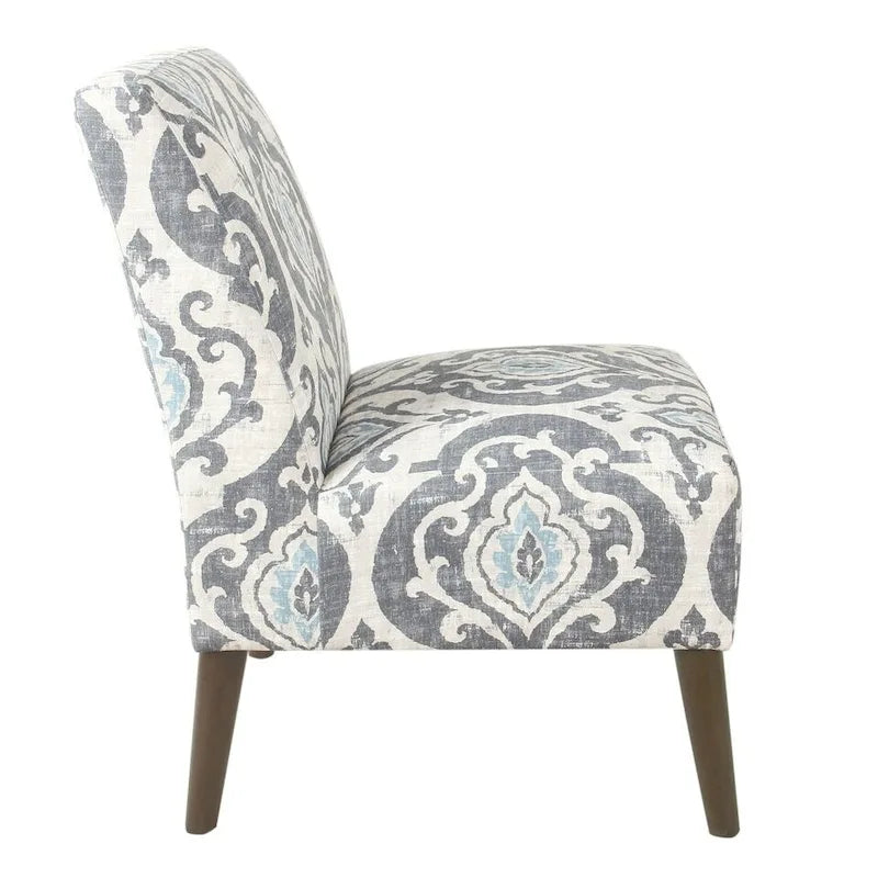 Modern Armless Dining Accent Chair with Tapered Wooden Legs