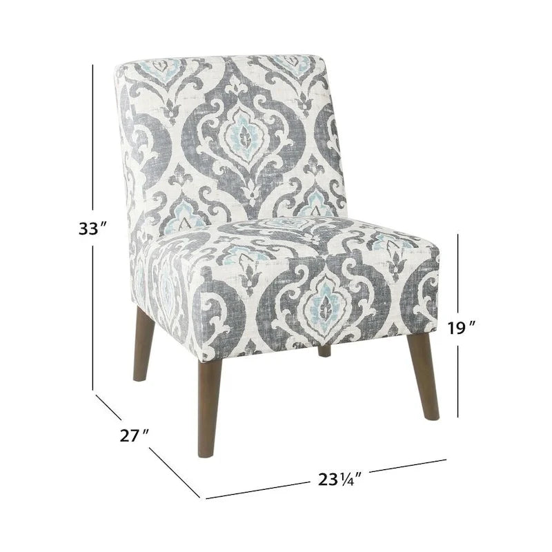Modern Armless Dining Accent Chair with Tapered Wooden Legs
