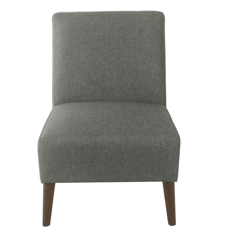 Modern Armless Dining Accent Chair with Tapered Wooden Legs