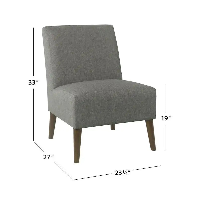 Modern Armless Dining Accent Chair with Tapered Wooden Legs