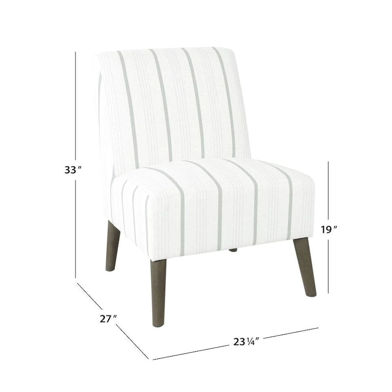 Modern Armless Dining Accent Chair with Tapered Wooden Legs