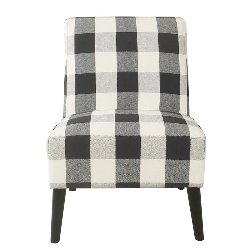 Modern Armless Dining Accent Chair with Tapered Wooden Legs