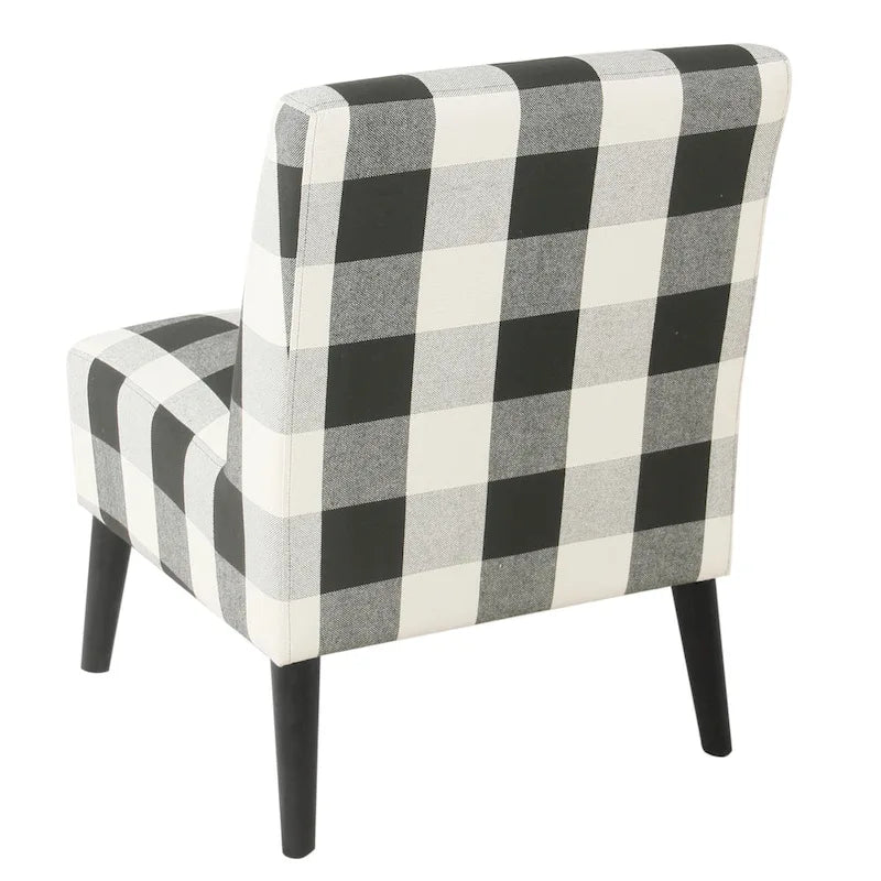 Modern Armless Dining Accent Chair with Tapered Wooden Legs