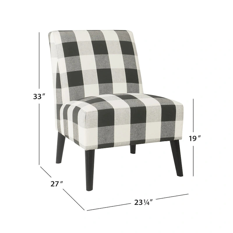 Modern Armless Dining Accent Chair with Tapered Wooden Legs