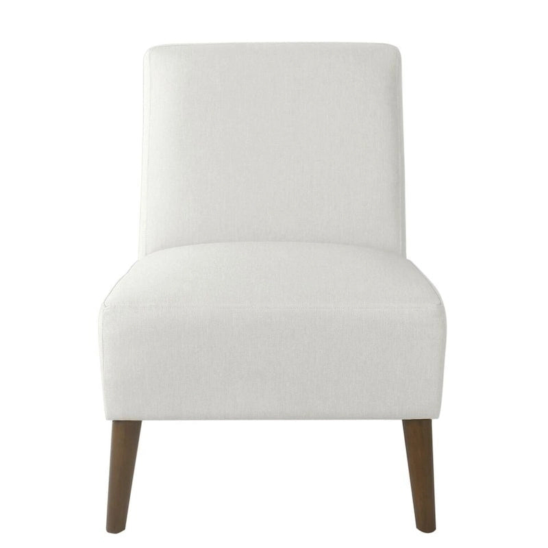 Modern Armless Dining Accent Chair with Tapered Wooden Legs