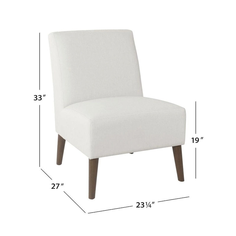 Modern Armless Dining Accent Chair with Tapered Wooden Legs