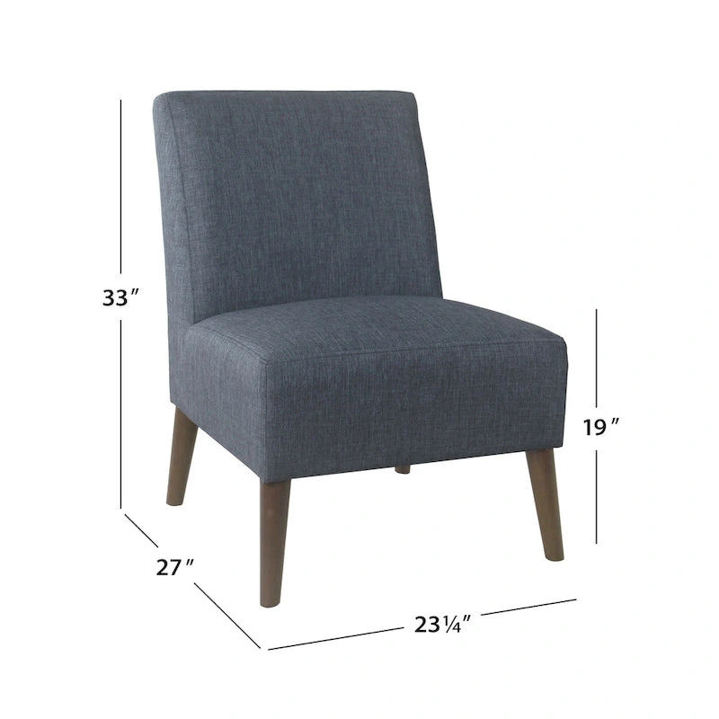 Modern Armless Dining Accent Chair with Tapered Wooden Legs