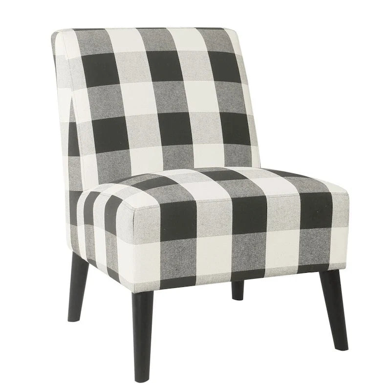 Modern Armless Dining Accent Chair with Tapered Wooden Legs