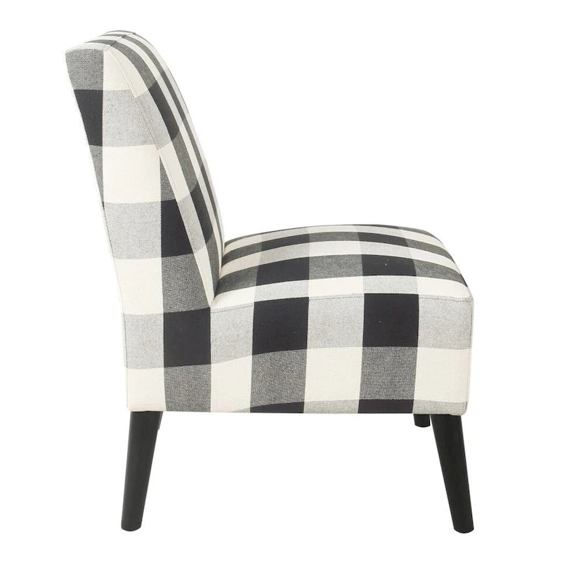 Modern Armless Dining Accent Chair with Tapered Wooden Legs