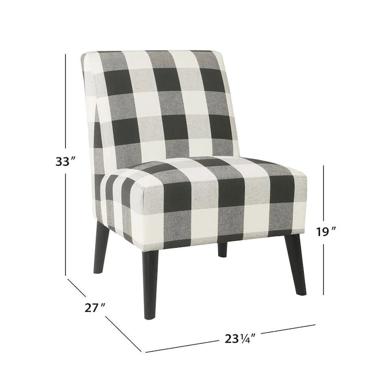Modern Armless Dining Accent Chair with Tapered Wooden Legs