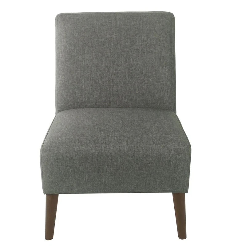 Modern Armless Dining Accent Chair with Tapered Wooden Legs