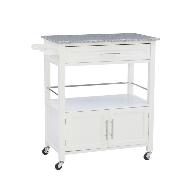 Rolling Mobile Kitchen Cart with Granite Top