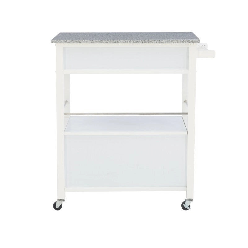 Carrello da cucina mobile con ruote e piano in granito