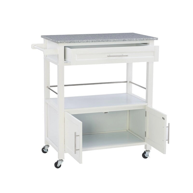 Carrello da cucina mobile con ruote e piano in granito