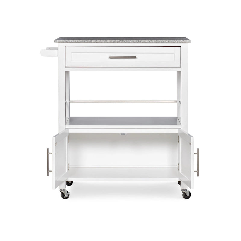 Carrello da cucina mobile con ruote e piano in granito