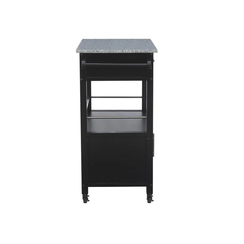 Carrello da cucina mobile con ruote e piano in granito