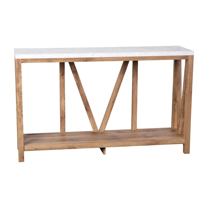 Farmhouse Style Rustic 2-Tier Console Table for Entryway Hallway