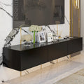 Wall Mounted Floating TV Stand with LED Lights and Storage