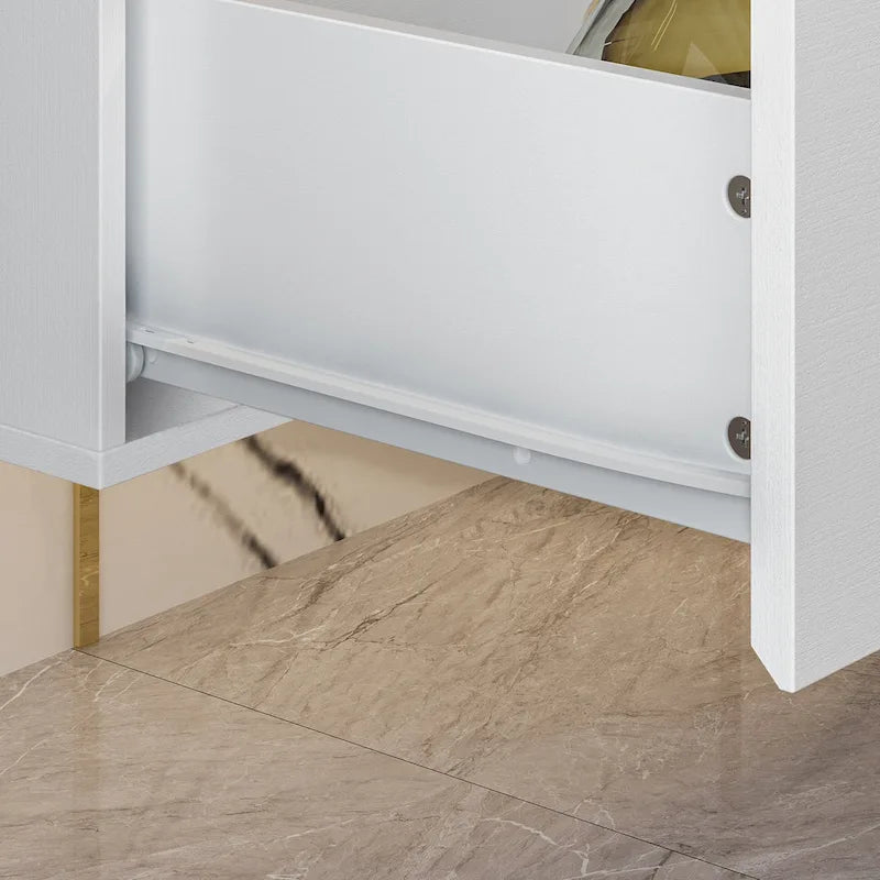 Wall Mounted Floating TV Stand with LED Lights and Storage