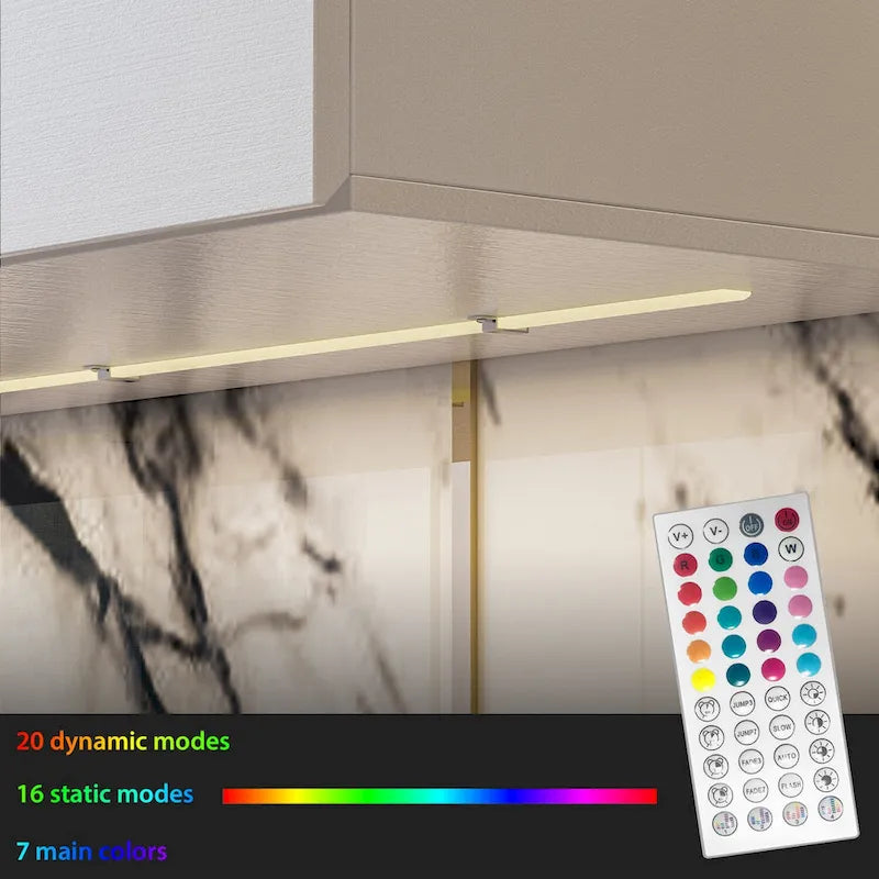 Wall Mounted Floating TV Stand with LED Lights and Storage