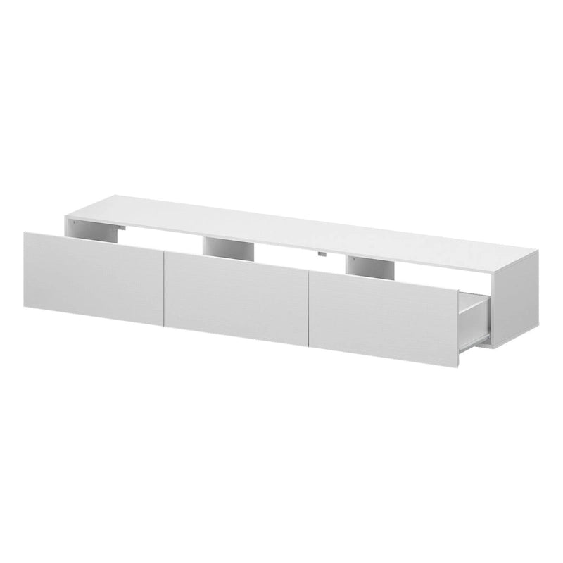Wall Mounted Floating TV Stand with LED Lights and Storage