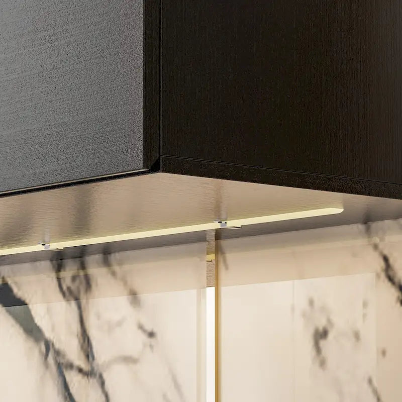 Wall Mounted Floating TV Stand with LED Lights and Storage