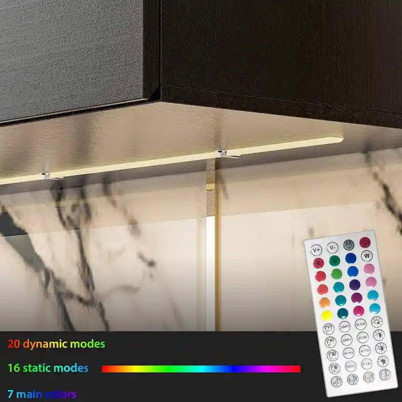 Wall Mounted Floating TV Stand with LED Lights and Storage
