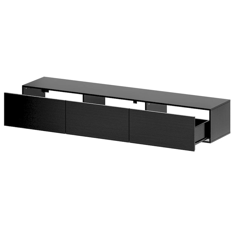 Wall Mounted Floating TV Stand with LED Lights and Storage