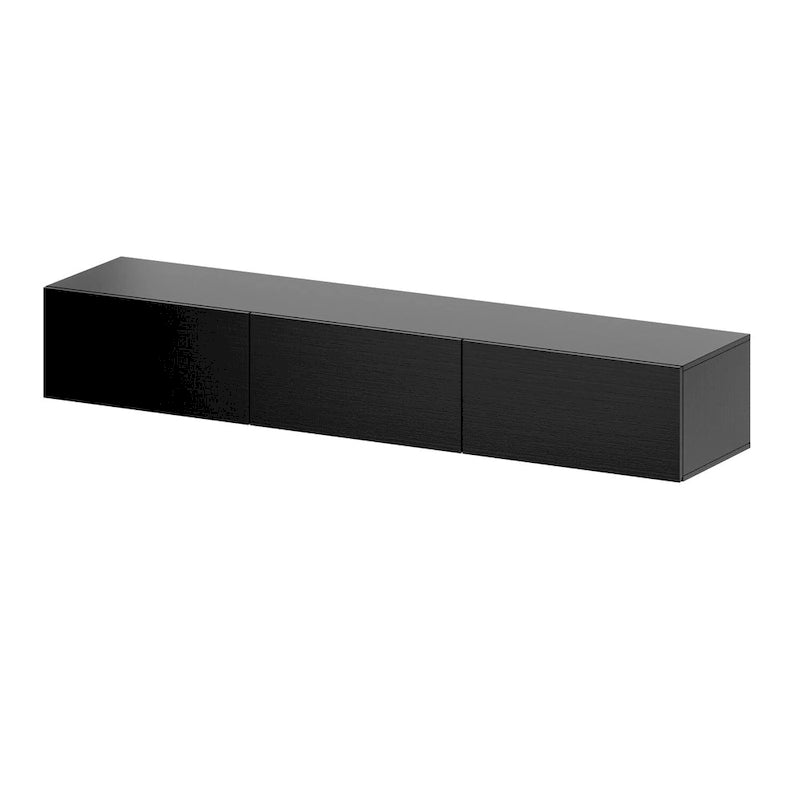 Wall Mounted Floating TV Stand with LED Lights and Storage