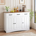42.5 Farmhouse Buffets Sideboard, Modern Wood Kitchen Storage Cabinet with Adjustable Shelf