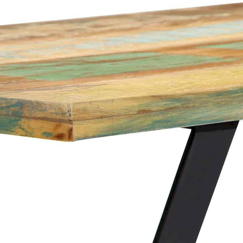 Dining Table 47.2x23.6x29.9 Solid Reclaimed Wood Industrial Style