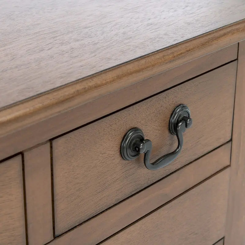 3-Drawer Console Table with Open Bottom Shelf in Farmhouse Style