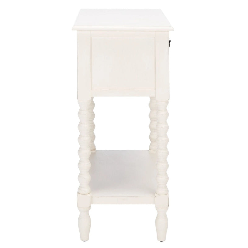 3-Drawer Console Table with Open Bottom Shelf in Farmhouse Style