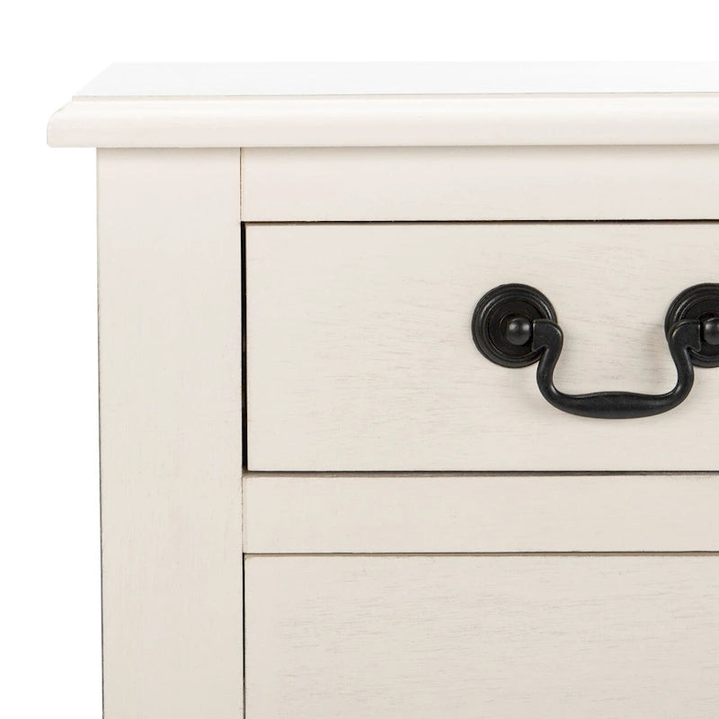3-Drawer Console Table with Open Bottom Shelf in Farmhouse Style