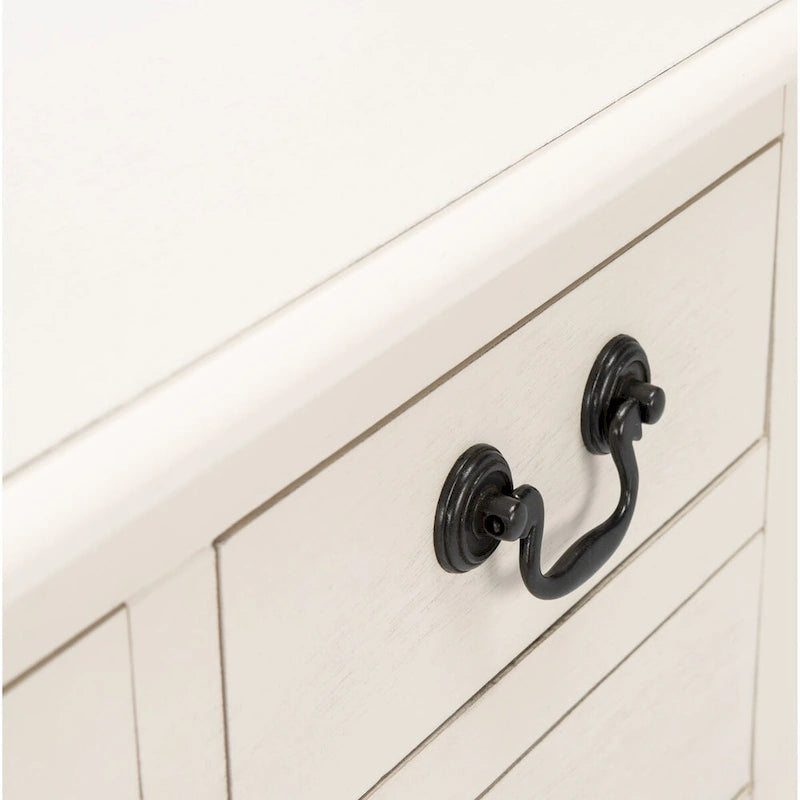 3-Drawer Console Table with Open Bottom Shelf in Farmhouse Style