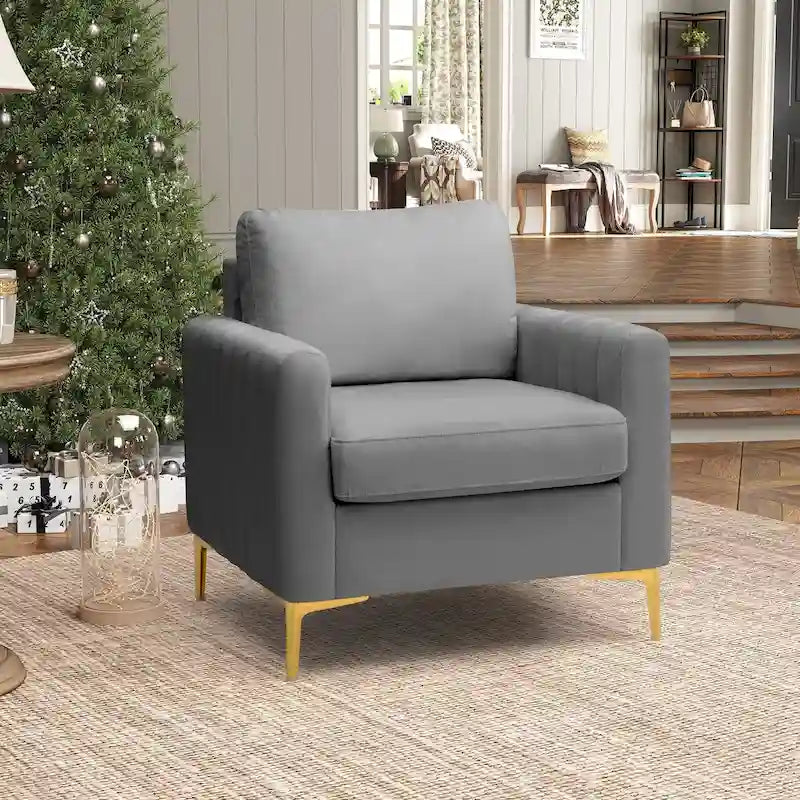 Upholstered Club Chair Accent Chair Velvet Arm Chair Comfortable Sofa Chair
