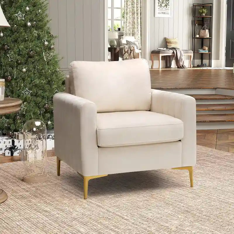 Upholstered Club Chair Accent Chair Velvet Arm Chair Comfortable Sofa Chair