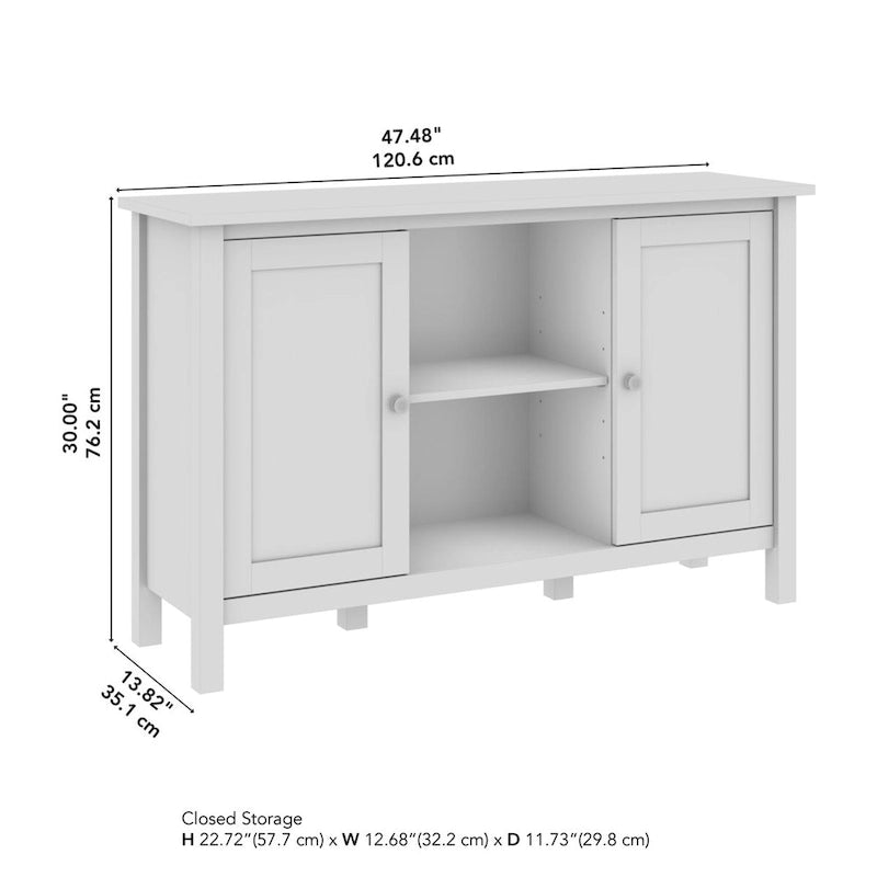 Tall Farmhouse TV Stand Media Console with Storage Doors and Cubbies